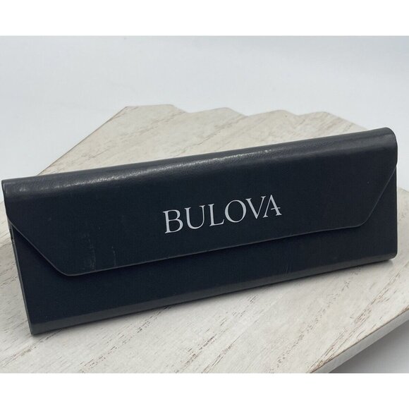 BULOVA Eyeglasses /Sunglasses Case Hard Collapsible Triangular Shell Gray - Picture 2 of 11